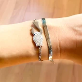 316L Çelik Yılan Kafası İtalyan Zincir Bileklik BLK-765 - 3