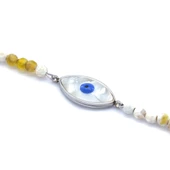 316L Çelik Göz Motifli Sarı Boncuk Bileklik BLK-880 thumbnail 5