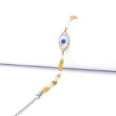 316L Çelik Göz Motifli Sarı Boncuk Bileklik BLK-880 thumbnail 1