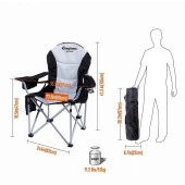 KingCamp DELUXE SANDALYE (SIYAH/GRI) - 11