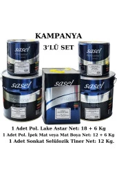 POLİÜRETAN ASTAR + İPEK MAT BOYA + TİNER SETİ - 1