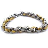 316L Çelik Çift Renkli Erkek Bileklik EBLK- 286 thumbnail 1