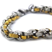 316L Çelik Çift Renkli Erkek Bileklik EBLK- 286 thumbnail 5