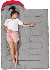 Evolite Camper Pro SQ Birleştirilebilir 2 Kişilik Uyku Tulumu - Kırmızı - 2