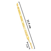 22 Ayar Altın Kaplama Figaro Unisex Bileklik BLK-180 thumbnail 4