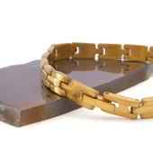 Altın Kaplama Zincir Erkek Bileklik EBLK-352 thumbnail 4