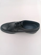 SOLMAZ 052 SİYAH RENK HAKİKİ DERİ EL İŞÇİLİĞİ İSKARPİN AYAKKABI thumbnail 2