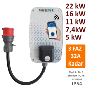 Powerşarj Mobil 22kW-16kW-711kW-7,4kW-5kW-3,4kW Elektrikli Araç Şarj Cihazı - 1