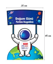 Uzay Temalı Ayaklı Pano Seti Kişiye Özel thumbnail 6