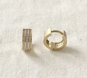 Üç Sıralı Halka Altın Küpe thumbnail 1