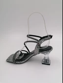 SOLMAZ MARCEL PLATİN RUGAN TAŞLI TOPUKLU ABİYE AYAKKABI thumbnail 2