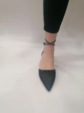 SOLMAZ YUNE SİYAH SATEN TAŞLI ABİYE AYAKKABI thumbnail 3