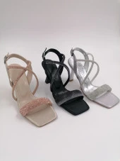 SOLMAZ KEİRA SİYAH SATEN TAŞLI TOPUKLU ABİYE AYAKKABI thumbnail 3