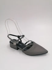 SOLMAZ EGA PLATİN SATEN TAŞLI ABİYE AYAKKABI thumbnail 1