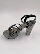 SOLMAZ DAMLA PLATİN AYNA SATEN  DÜĞÜMLÜ TAŞLI ABİYE AYAKKABI thumbnail 2
