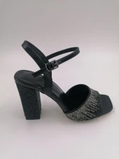 SOLMAZ MİRA SİYAH TAŞLI TOPUKLU ABİYE AYAKKABI thumbnail 1