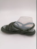 SOLMAZ HAKİ RENK HASIR SANDALET thumbnail 2