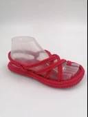 SOLMAZ KIRMIZI RENK HASIR SANDALET thumbnail 1