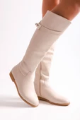 SOLMAZ MERONİ BEJ TOKALI KADIN ÇİZME thumbnail 1