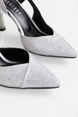SOLMAZ LİBERTY GÜMÜŞ SATEN TAŞ İŞLEMELİ TOPUKLU AYAKKABI thumbnail 3