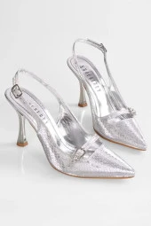 SOLMAZ EDİTA GÜMÜŞ PETEK DESENLİ TOPUKLU AYAKKABI thumbnail 2