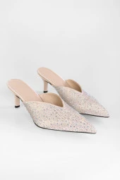 SOLMAZ CORSAGE TEN SATEN TAŞLI TOPUKLU TERLİK thumbnail 2