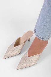 SOLMAZ CORSAGE TEN SATEN TAŞLI TOPUKLU TERLİK thumbnail 3