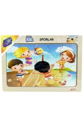 Play Wood Ahşap Eğitici Puzzle Sporlar ONY-85 - 1