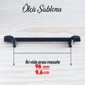 Duru 96 mm Siyah Metal Kulp Mobilya Çekmece Mutfak Dolabı Kulpları Kapak Dolap Kulpu Kulbu Siyah - 3