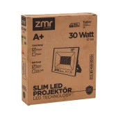 Zmr 30 Watt 6500K Ip66 150* Işık Açısı 220 Volt Siyah Slim Kasa Led Projektör - 6