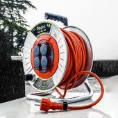 Makaralı Seyyar Kablo Kapaklı 4 Prizli Metal Uzatma Kablosu 3x1.5 mm TTR Kablo 50 Metre - 8