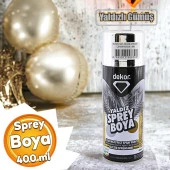 Dekor Akrilik Sprey Boya Alüminyum Yaldız Gümüş 400 ml Tasarım Metal Ahşap Plastik Yüzey Boyama thumbnail 1