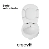 Creavit Perla Beyaz Kanallı Asma Klozet TP320, Creavit Perla Çınar Yavaş Kapak - 3