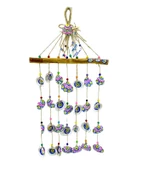 GÜL-CE Dekoratif Nazar Boncuklu Lodos Dalı Deniz Kabuklu Rüzgar Çanı - 2