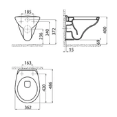 Creavit Perla Beyaz Kanallı Asma Klozet TP320, Creavit Perla Çınar Yavaş Kapak - 5