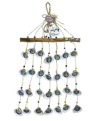 GÜL-CE Dekoratif Nazar Boncuklu Lodos Dalı Deniz Kabuklu Rüzgar Çanı - 5