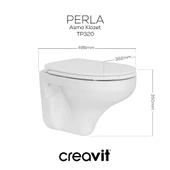 Creavit TP320 Perla Asma Klozet, Creavit Yavaş Kapak - 2