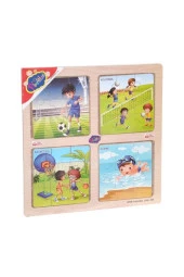 Play Wood Ahşap Eğitici Puzzle Gezegen/Denizaltı/Spor/Hav - 1