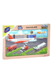 Play Wood Ahşap Eğitici Puzzle Havaalanı ONY-233 - 1