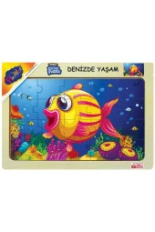 Play Wood Ahşap Eğitici Puzzle Denizde Yaşam ONY-187 - 1