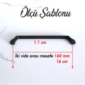 Defne 160 mm Siyah Kulp Mobilya Mutfak Çekmece Dolap Dolabı Kapak Kulbu Kulpları Kulpu Metal 160 mm thumbnail 3