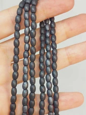 Hematit Taşı Arpa Kesim Dizi 4*5.5mm (49636) thumbnail 1