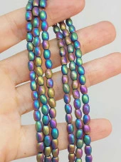 Hematit Taşı Arpa Kesim Dizi 4*5.5mm (49638) thumbnail 1