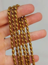 Hematit Taşı Arpa Kesim Dizi 4*5.5mm (49642) thumbnail 1