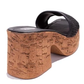 Dagoster DZA07-890398CN Siyah Ortopedik Günlük Topuklu Kadın Hasır Terlik - 4