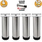 Ayarlanabilir Mobilya KAyarlanabilir Mobilya Kanepe Baza Koltuk Metal Destek Yükseltici Ayağı 10 cm Krom Ayakları (4 ADET) thumbnail 1