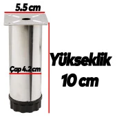 Ayarlanabilir Mobilya KAyarlanabilir Mobilya Kanepe Baza Koltuk Metal Destek Yükseltici Ayağı 10 cm Krom Ayakları (4 ADET) thumbnail 2