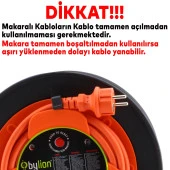 Makaralı Seyyar Kablo Uzatma Kablosu 3x2.5 mm TTR Kablo 40+2 Metre - 3