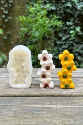 Yonca Çiçeği Sütun Tekli Mum Kalıbı - 3