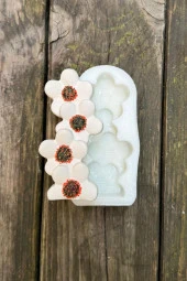 Yonca Çiçeği Sütun Tekli Mum Kalıbı - 4